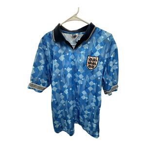 1990's England National ScoreDraw Vintage Retro Soccer Jersey Shirt Kit Top Med